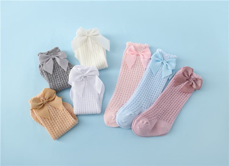 Cotton Baby Socks with Big Bow