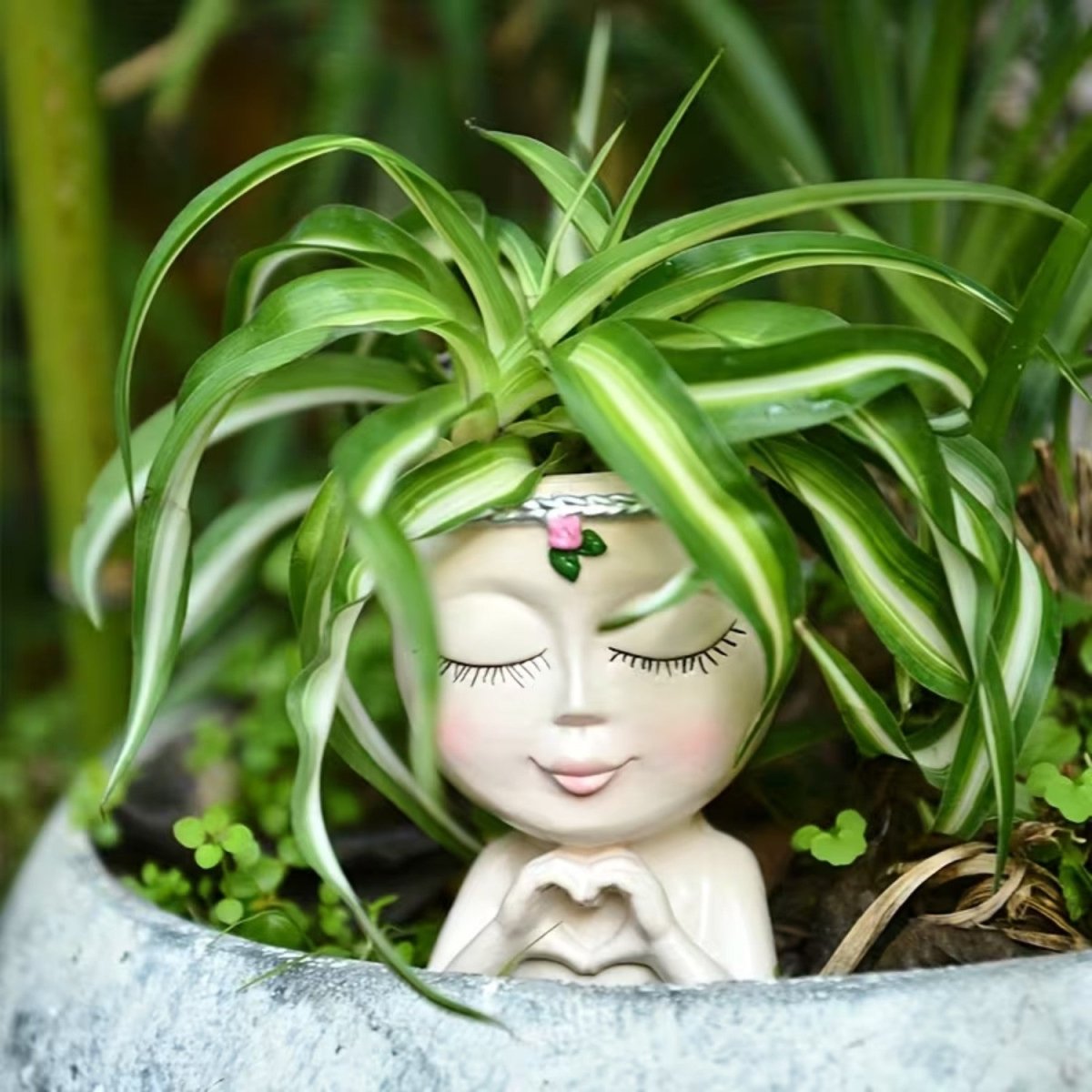 Creative Resin Face Vase for Plants