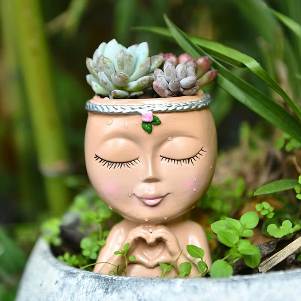 Creative Resin Face Vase for Plants