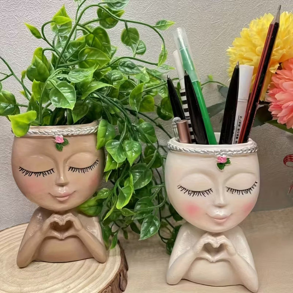 Creative Resin Face Vase for Plants