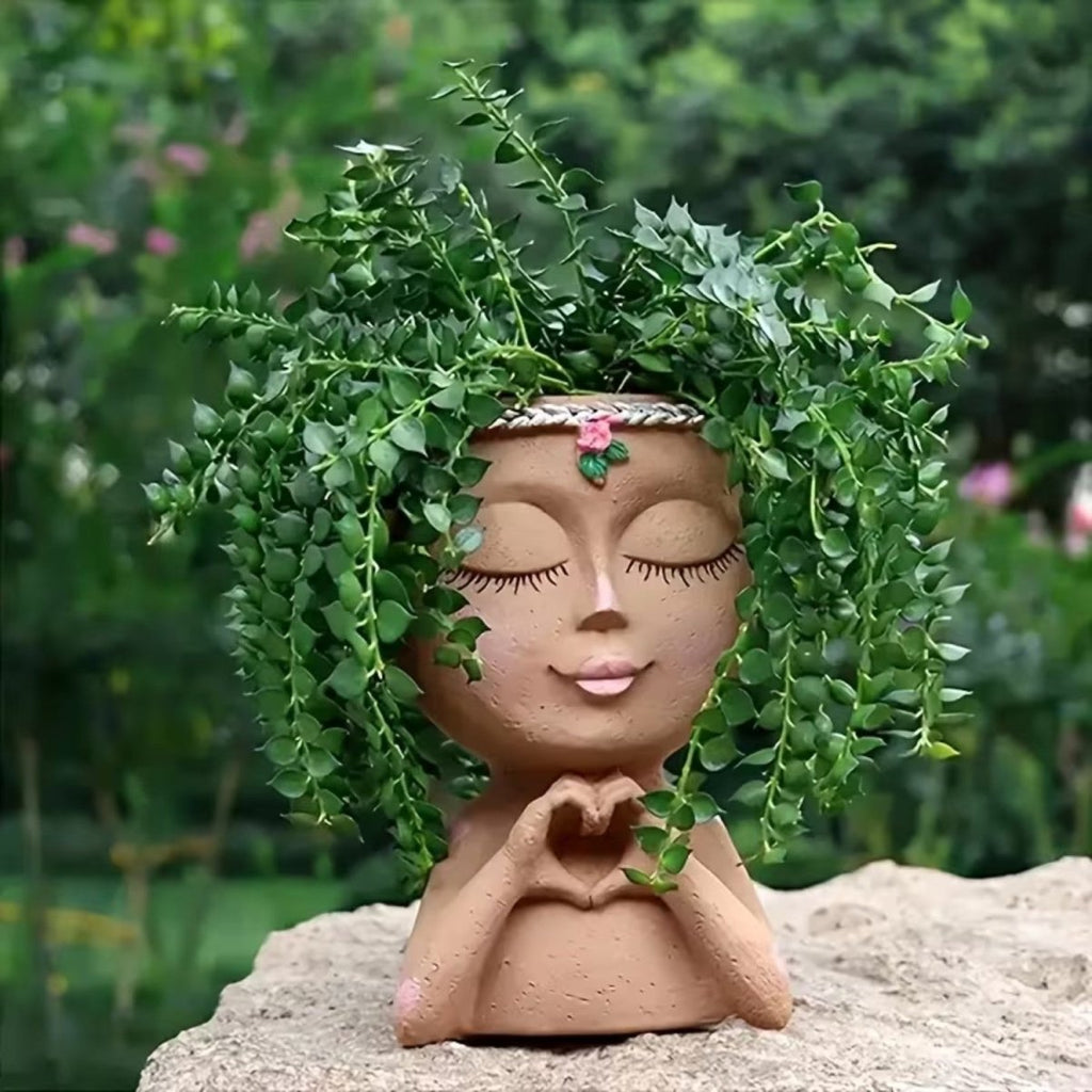 Creative Resin Face Vase for Plants
