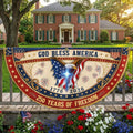 God Bless America Patriotic Fan Flag, 250 Years with Eagle Cross American Flag Decor