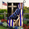 The Thin Blue Line Christian Cross. American U.S. Flag 3-Day Shipping
