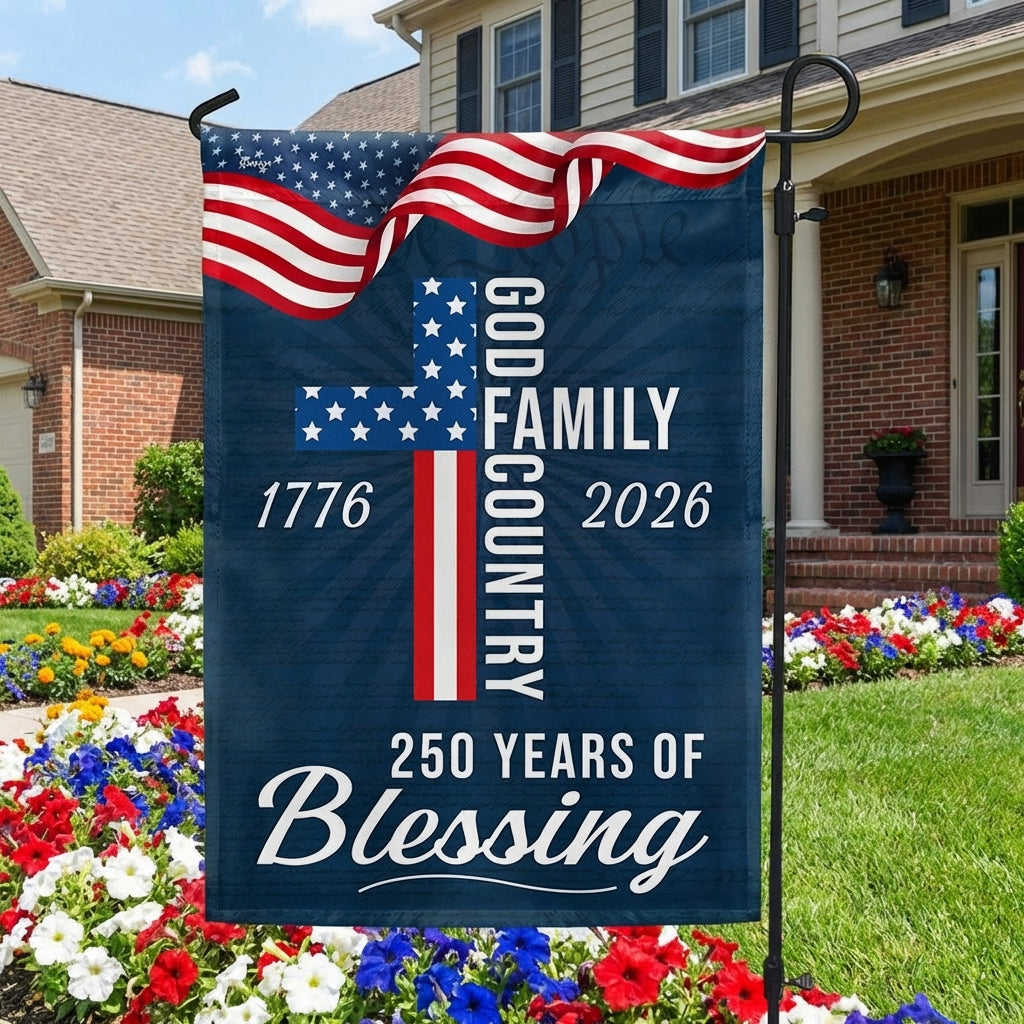 250 Years of Blessing God 1776 2026 Patriotic Flag 3-Day Shipping