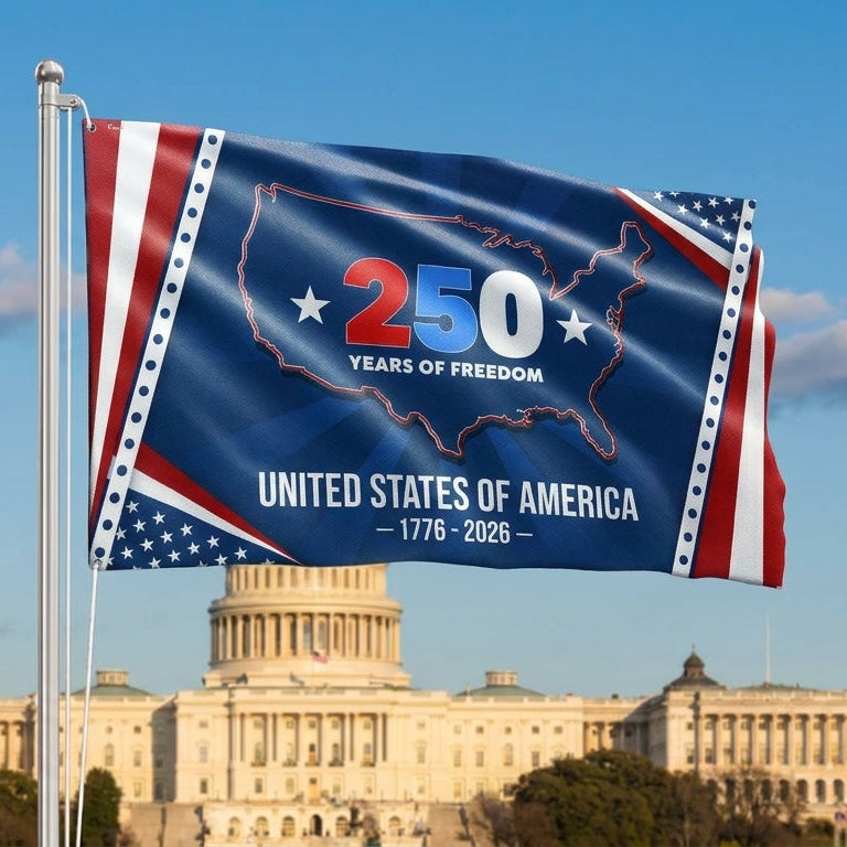 250 Years of Freedom Semiquincentennial Grommet Flag, United States of America 1776 2026