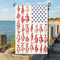 Fish & Sea Shells American Flag – Nautical Independence Day Decor, summer flag 3-Day Shipping