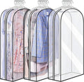 Transparent Garment Covers with Inserts – 6-Pack Side Zipper Storage Covers
