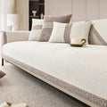 Polyester Sofa Cover with Non-Slip Backing and Machine Washable Care