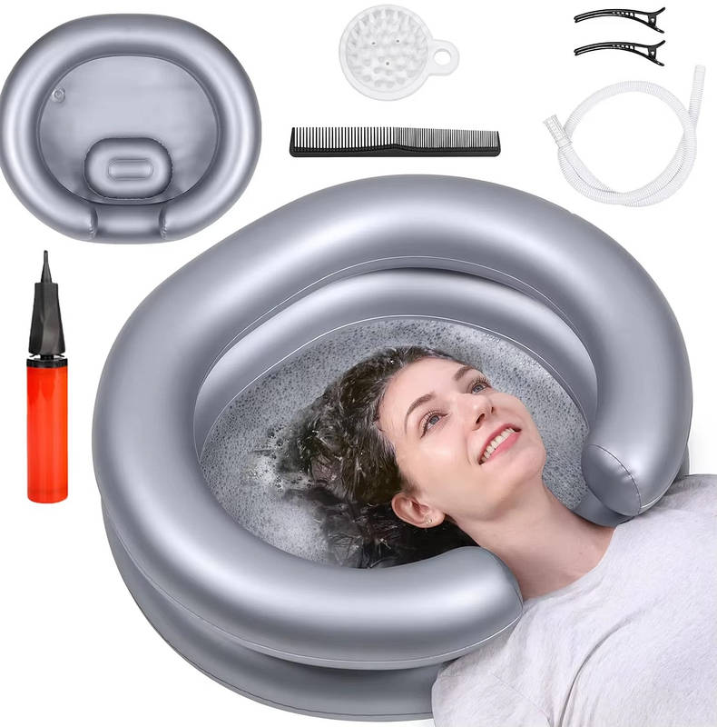 Portable Shampoo Basin for Elderly Kids Pregnant, Hair Washing Bowl with Neck Support Home Salon Station Comfortable Use