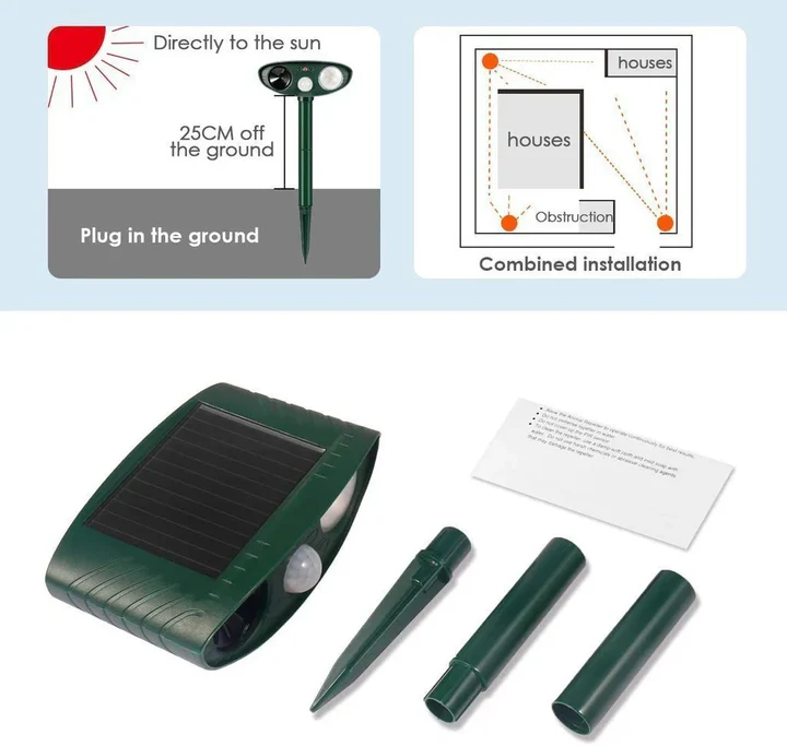 Solar Powered Ultrasonic Chipmunk Repeller