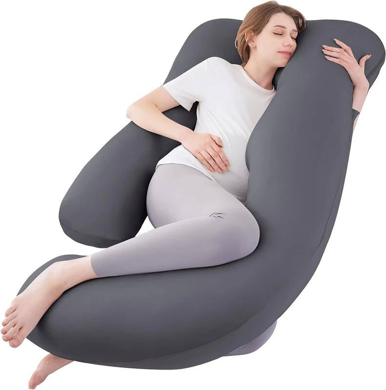 Cooling Pregnancy Pillow U Shaped Full Body, Maternity Pillow with Removable Cover for Comfortable Sleep