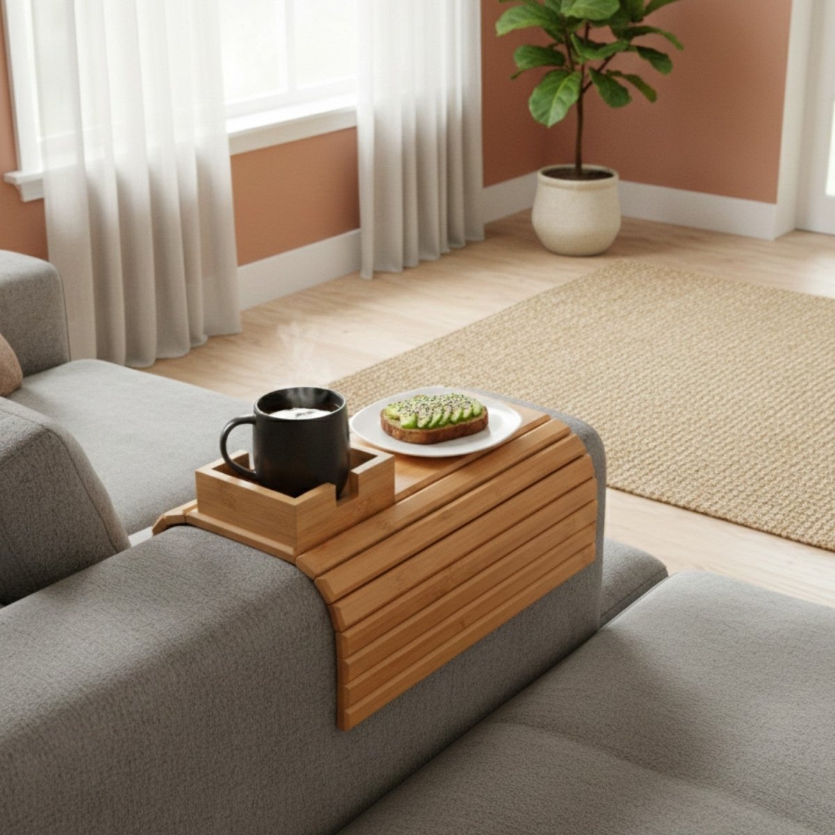 Eco-Friendly Bamboo Couch Tray