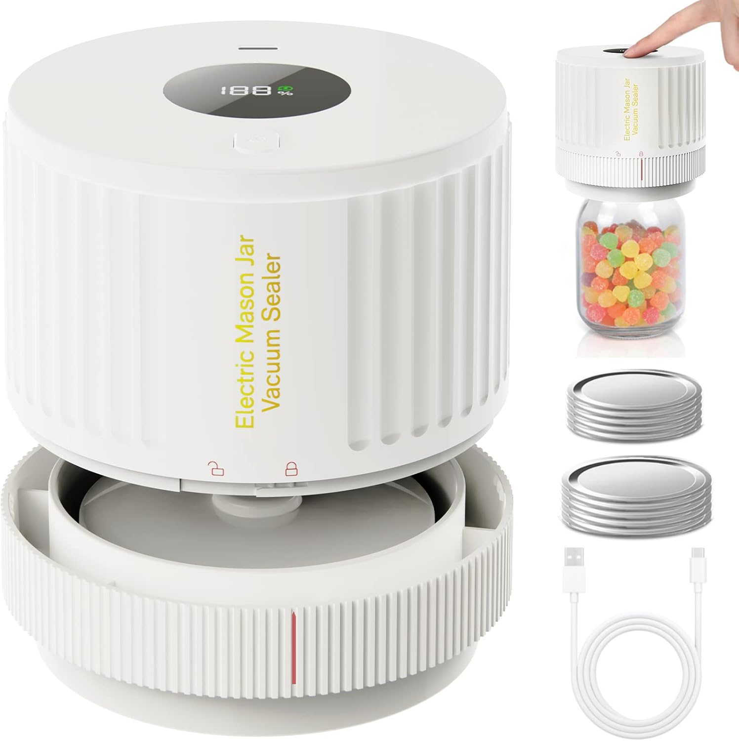 Electric Mason Jar Vacuum Sealer Kit - Keep Freshness Fast!