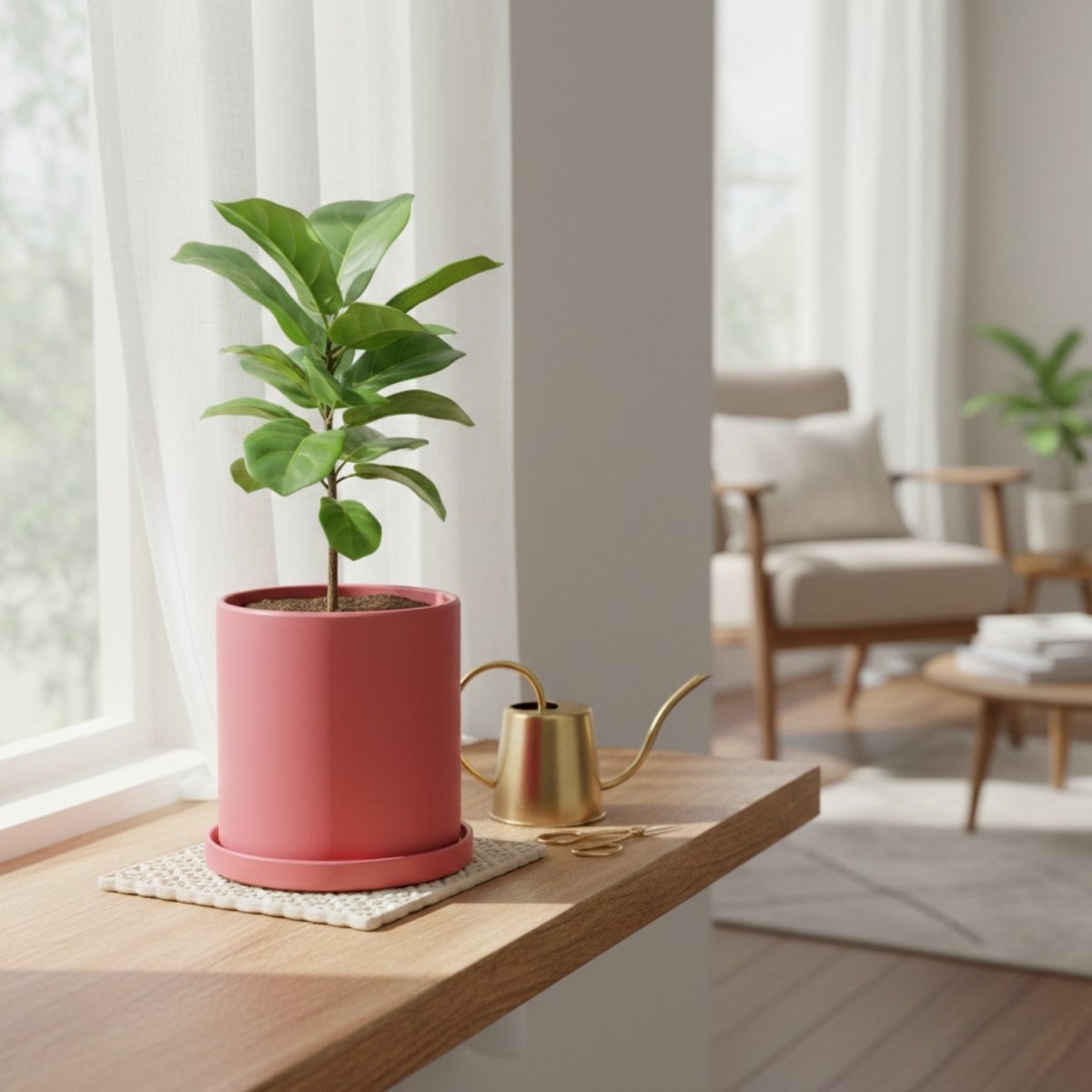 Elegant Ceramic Flowerpot with Saucer