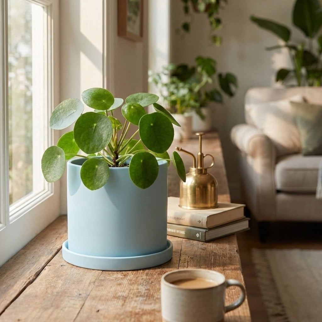 Elegant Ceramic Flowerpot with Saucer