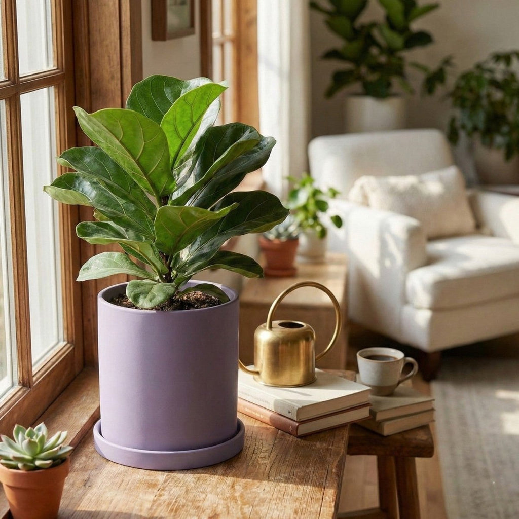 Elegant Ceramic Flowerpot with Saucer