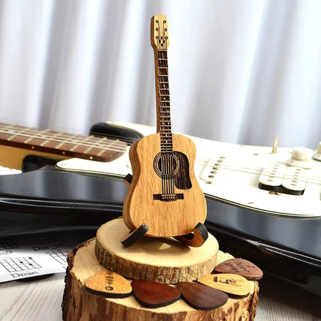 Engraved Wooden Guitar Pick Box