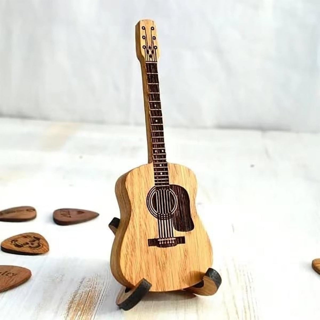 Engraved Wooden Guitar Pick Box