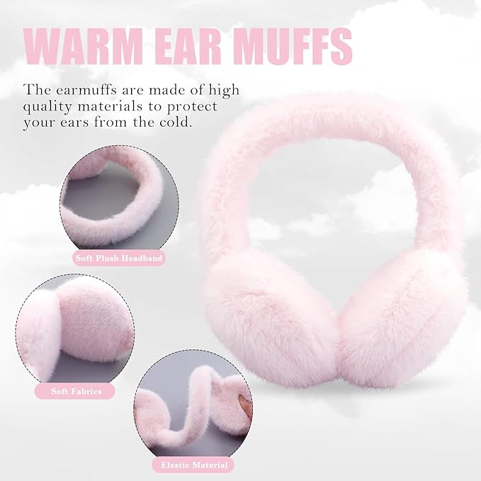Fluffy Foldable Faux Fur Winter Ear Warmers - FauxSnugs