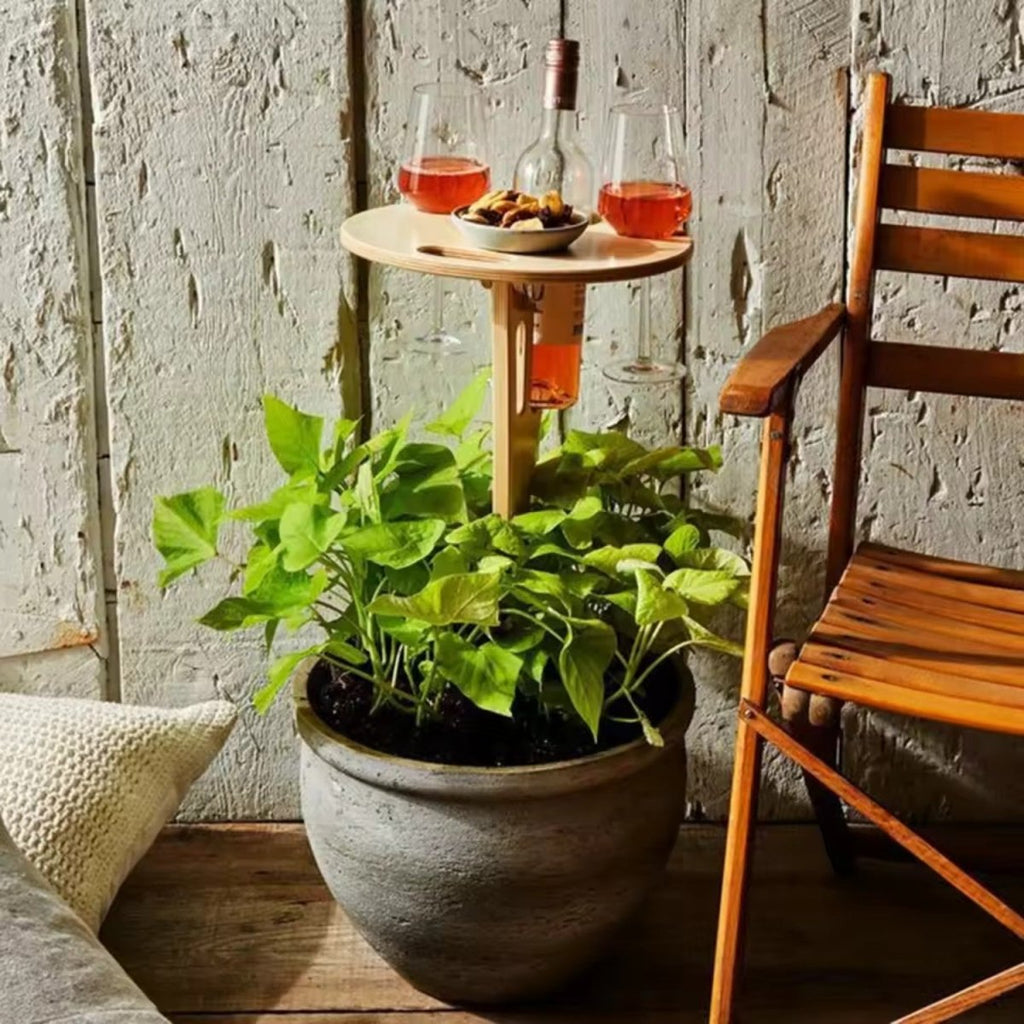 Foldable Picnic Table with Wine Rack