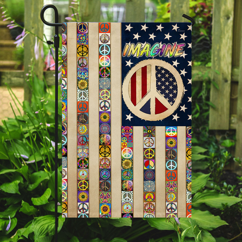 Peace Sign Hippie Flag