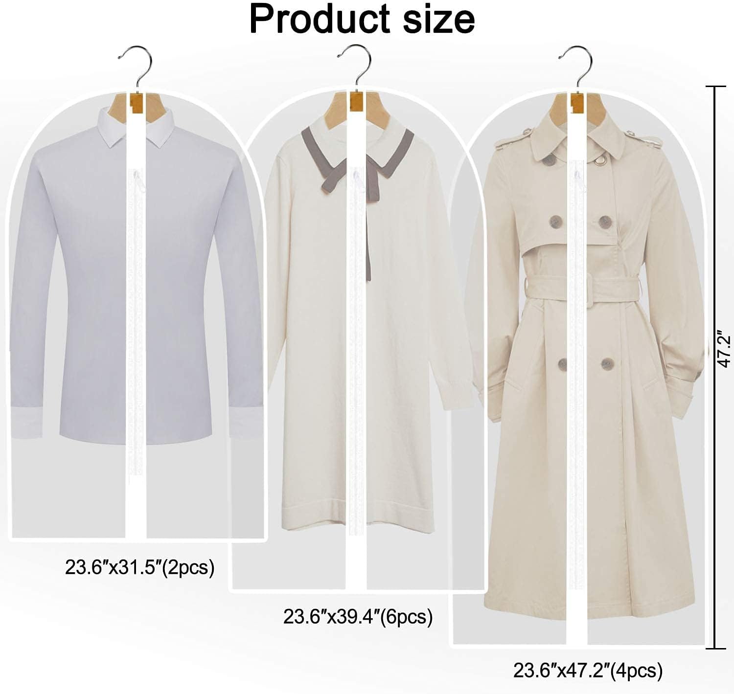 Extra-Long Dress & Gown Garment Bag – 71" (180.34 cm)Protective Covers with Handles