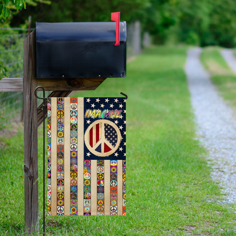 Peace Sign Hippie Flag