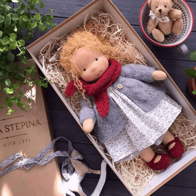 Handcrafted Waldorf Cuddle Doll - Poppi