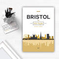 BRISTOL Skyline, Bristol city view England, Yellow and Grey art print wall art PRINT poster artwork home decor | Bowlift