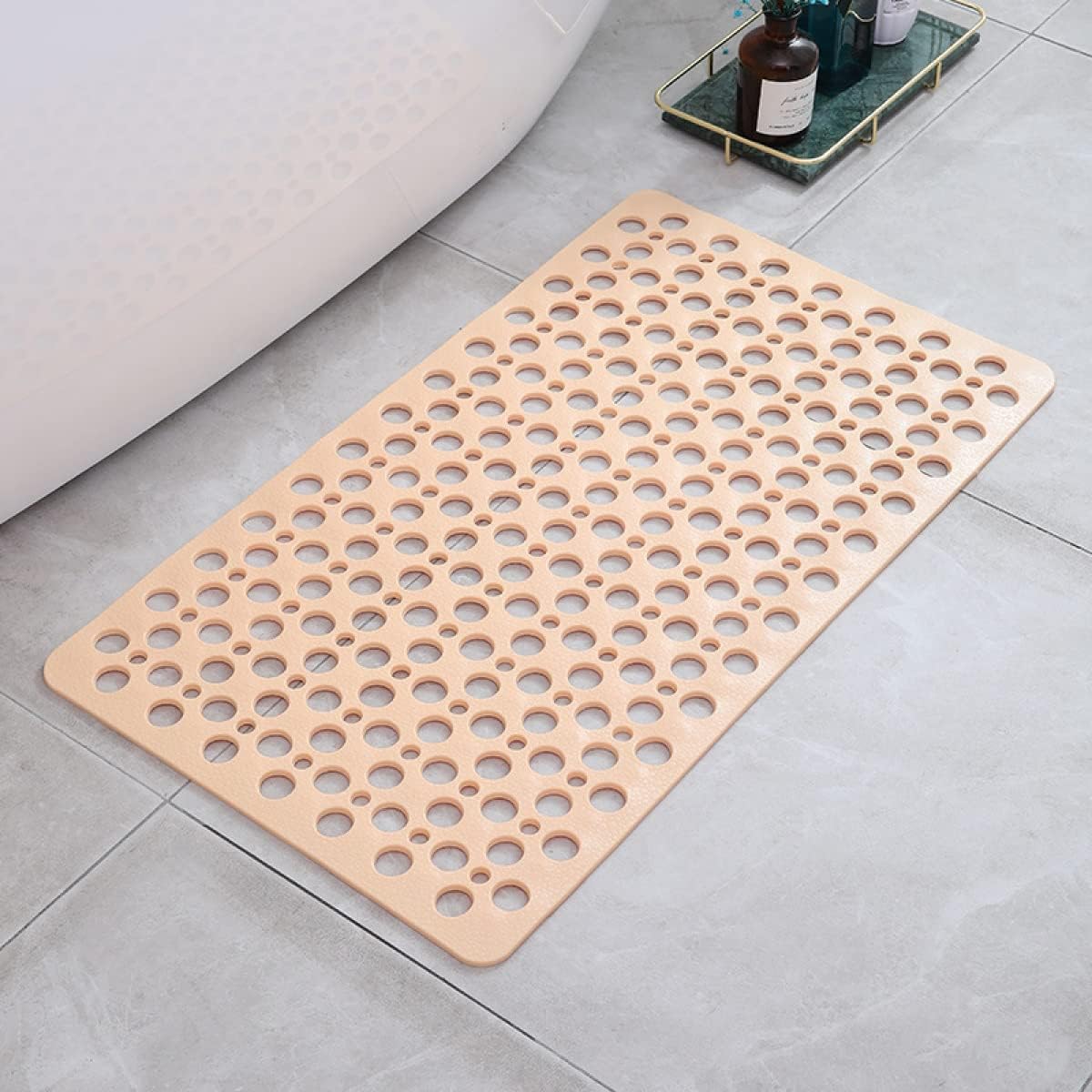 Shower Mat with Suction Cups, Non-Slip Surface, Drainage Holes, 16x28 Inch Bathroom Mat