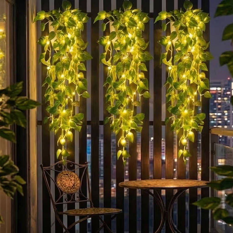 Artificial Hanging Vines with LED Lights, Pre lit Faux Ivy Garland for Wall Decor, Indoor Hanging Planter Greenery for Aesthetic Home & Room Decor