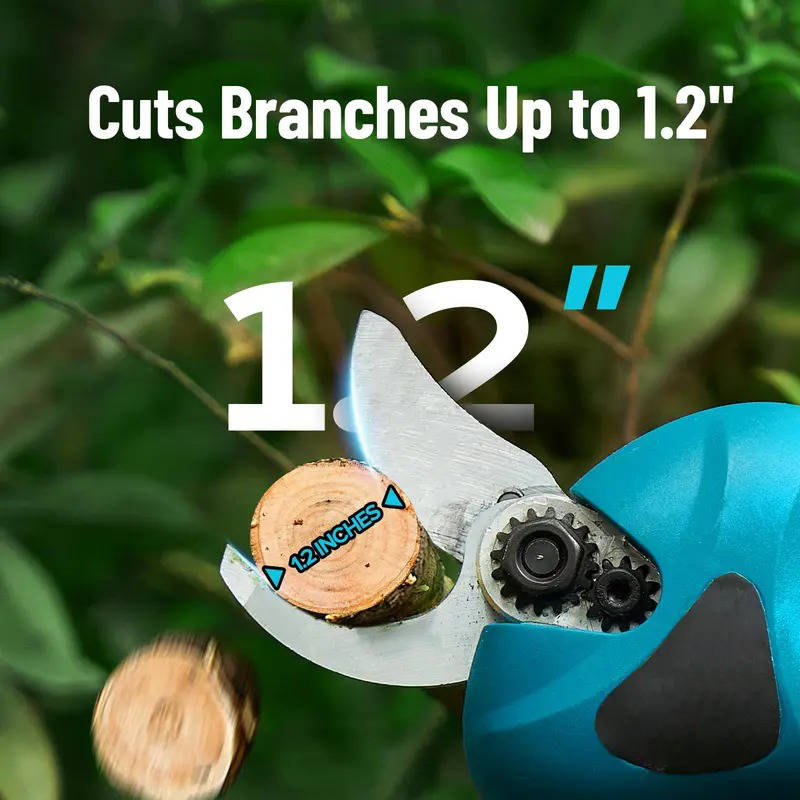Cordless Electric Pruning Shears with Pole 15Ft, 20V Tree Pruner 1.2 Inch Cutting Brushless Motor Battery Powered