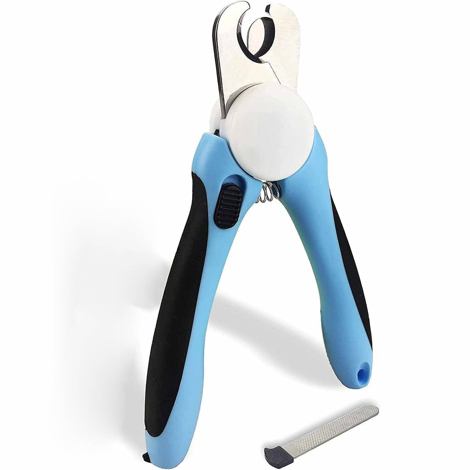 Pet Nail Clippers for Dogs & Cats – Stainless Steel Blades with Safety Guard, Non-Slip Handle & Built-In Nail File