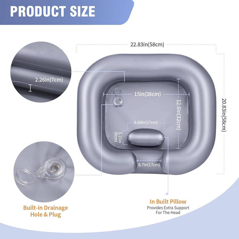 Portable Shampoo Basin for Elderly Kids Pregnant, Hair Washing Bowl with Neck Support Home Salon Station Comfortable Use