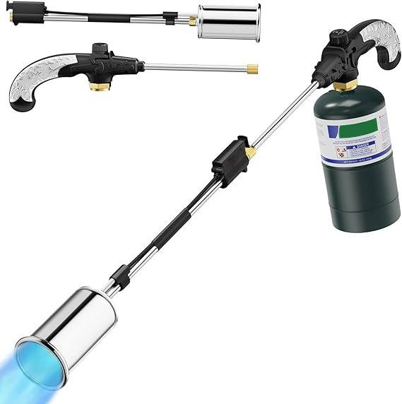 Weed Torch Burner 30 Inch, Heavy Duty Propane Blow Torch with Detachable Long Arm, High Output for Garden Weeds Ice Snow Melting