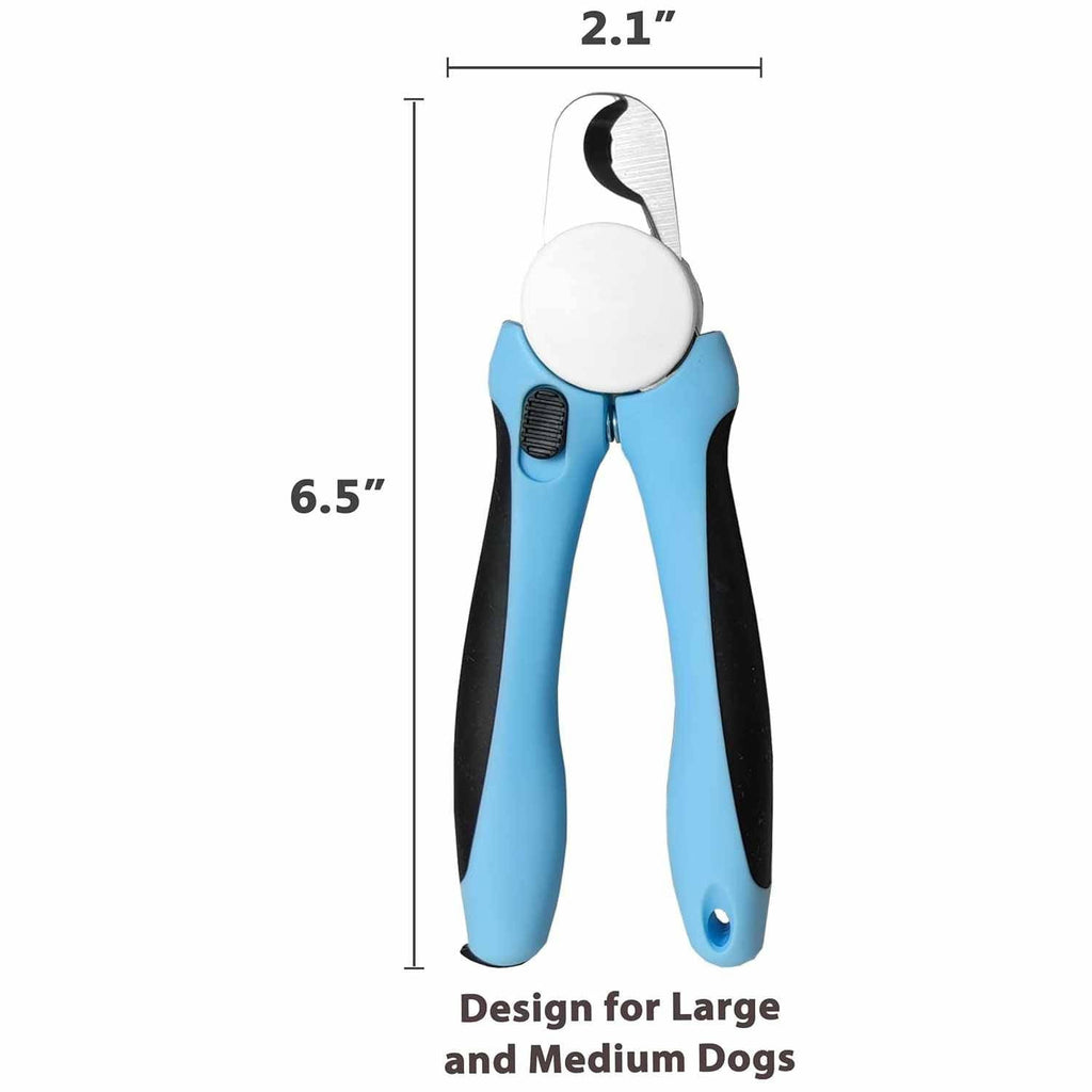 Pet Nail Clippers for Dogs & Cats – Stainless Steel Blades with Safety Guard, Non-Slip Handle & Built-In Nail File