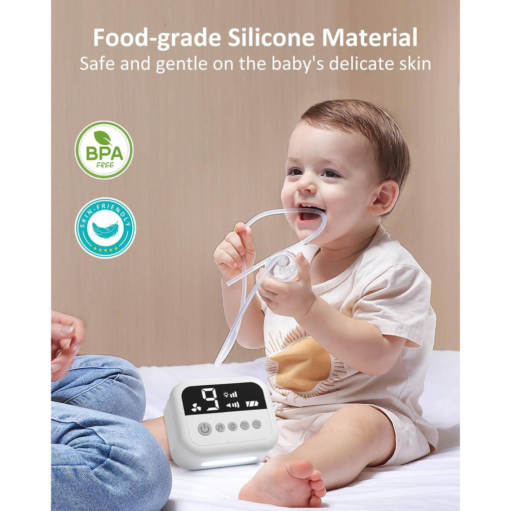 Electric Baby Nasal Aspirator Hospital Grade, Nose Sucker with 9 Suction Levels Night Light Silicone Tips