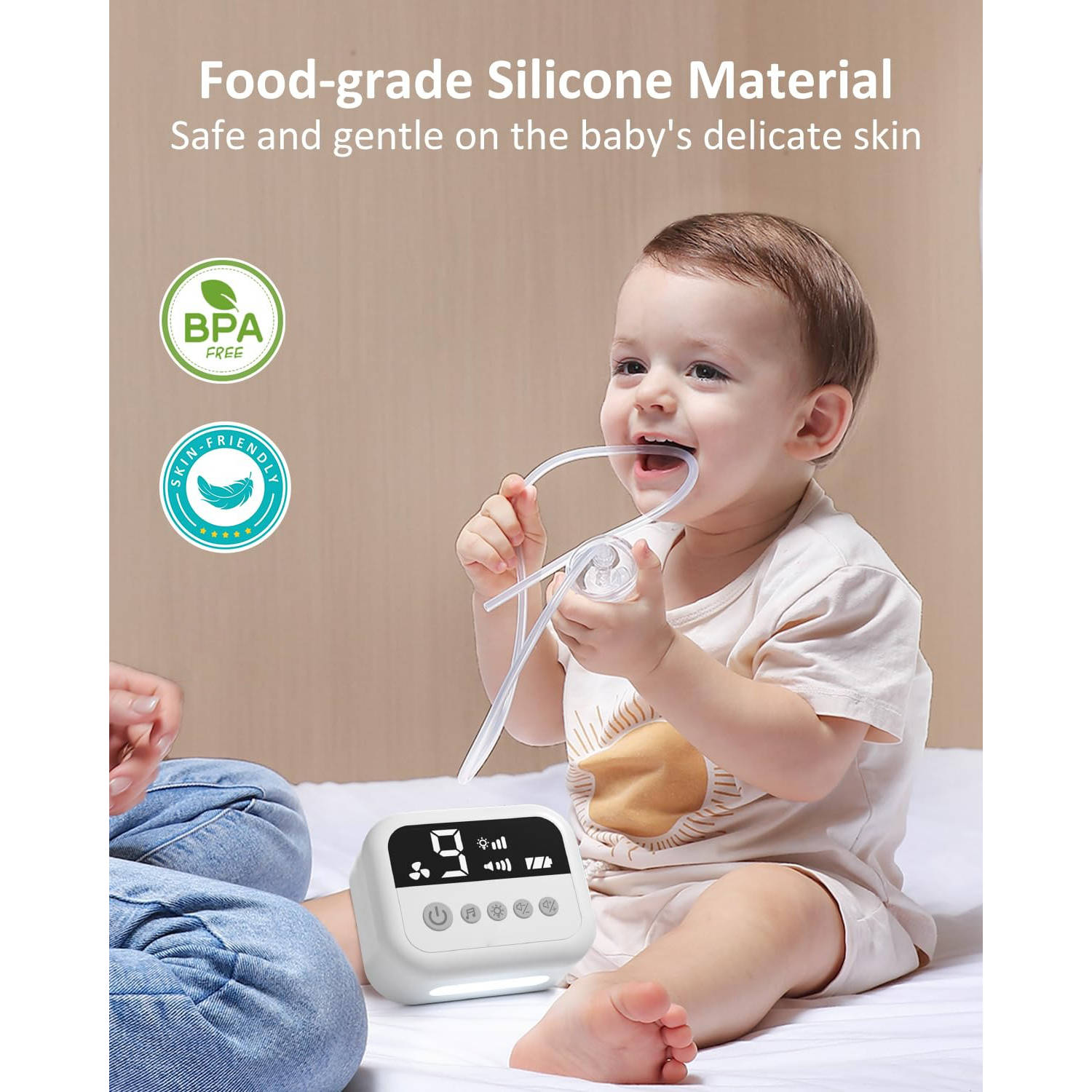 Electric Baby Nasal Aspirator Hospital Grade, Nose Sucker with 9 Suction Levels Night Light Silicone Tips