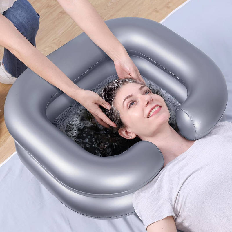 Portable Shampoo Basin for Elderly Kids Pregnant, Hair Washing Bowl with Neck Support Home Salon Station Comfortable Use