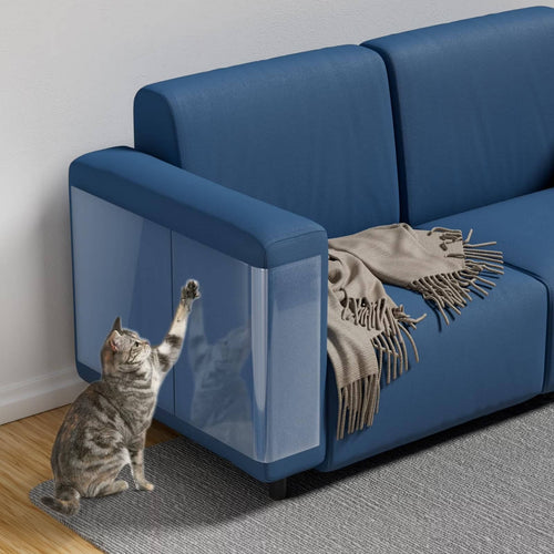 10 Pack Clear Cat Scratch Furniture Protectors for Couch & Doors with Twist Pins