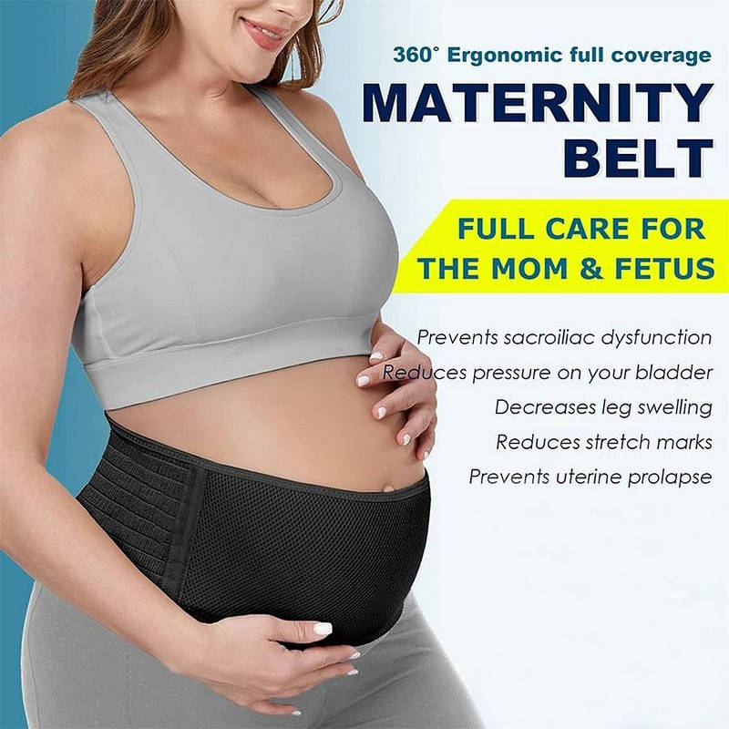 Maternity Belt Back Support Adjustable, Pregnancy Belly Band for Pelvic Waist Lower Back Pain Relief Fits Up to 46 Inches