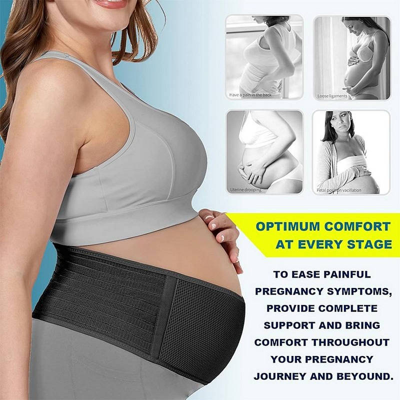 Maternity Belt Back Support Adjustable, Pregnancy Belly Band for Pelvic Waist Lower Back Pain Relief Fits Up to 46 Inches