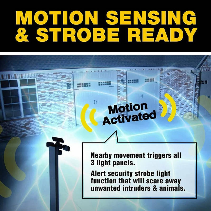 Motion Sensor Floodlight Outdoor LED, Remote Control Waterproof Security Light for Home