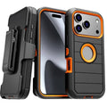 Shockproof Defender Case for iPhone 15 16 17 Pro Max, Heavy Duty 4 Layer Phone Case with Holster Kickstand