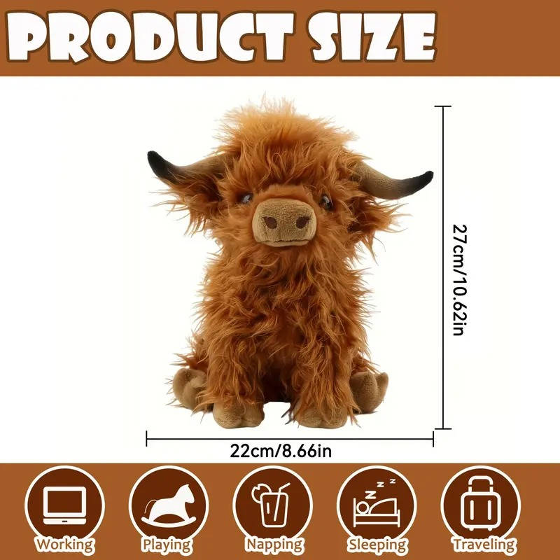 Cute Stuffed Animal Plush Toy, Soft Cuddly Cow for Gifts Home Decor Birthday Christmas