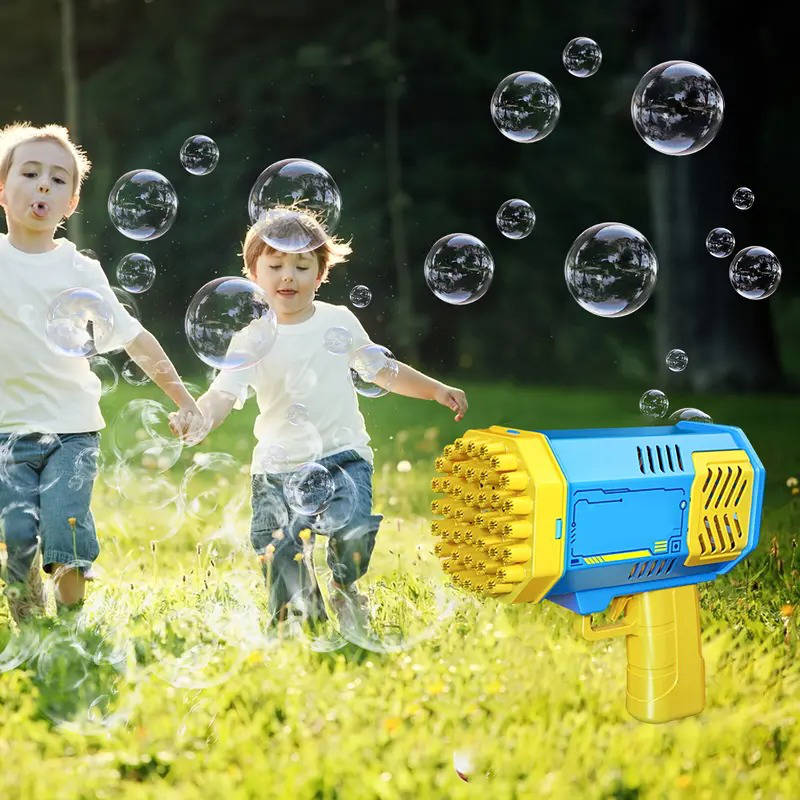 40 Hole Automatic Bubble Gun with LED Lights, Gatling Style Bubble Blower Toy for Kids 3+, Outdoor Party Play