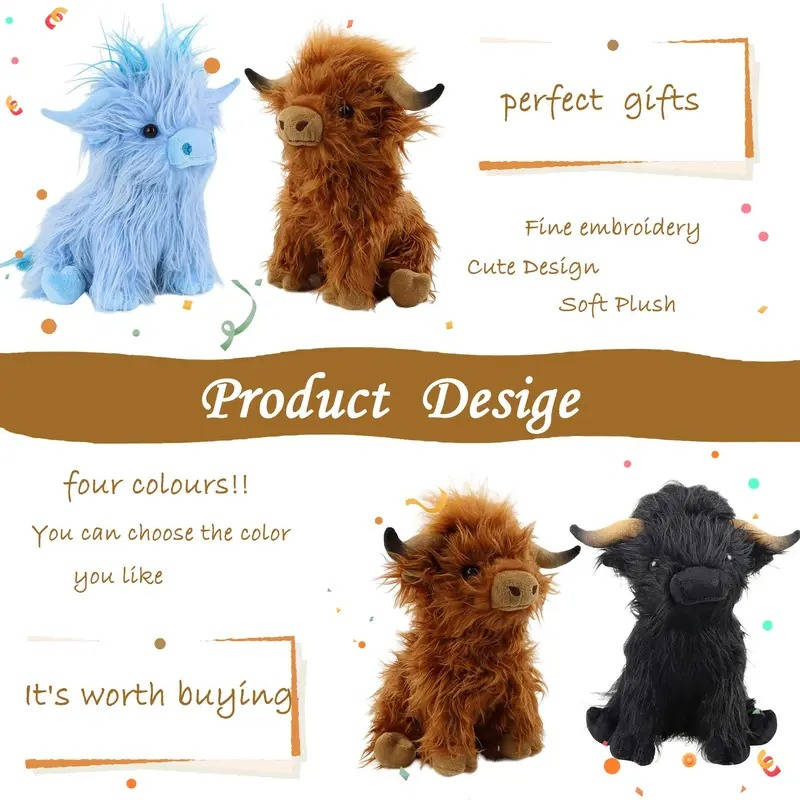 Cute Stuffed Animal Plush Toy, Soft Cuddly Cow for Gifts Home Decor Birthday Christmas