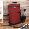 Insulated 2-Bottle Wine Cooler Tote Bag with Adjustable Strap