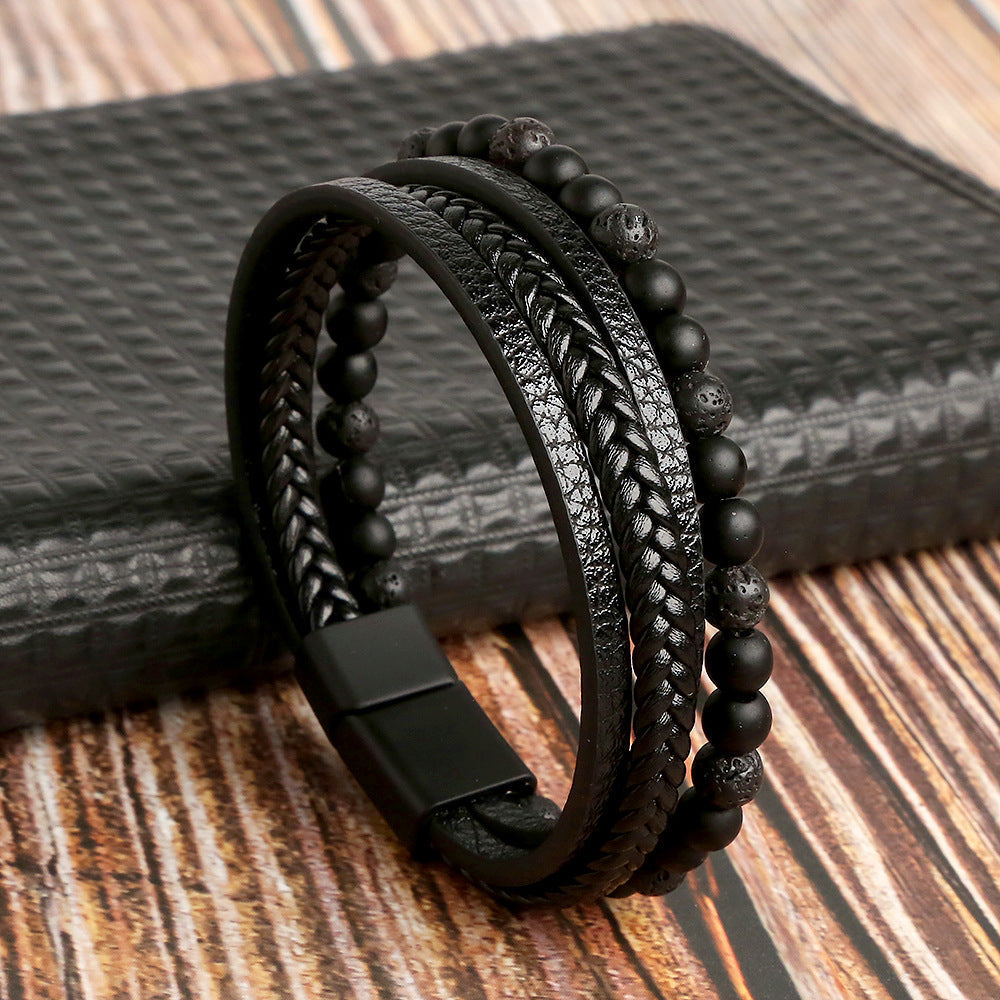 Leather Men's Bracelet Set - Armand