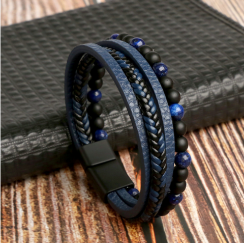 Leather Men's Bracelet Set - Armand